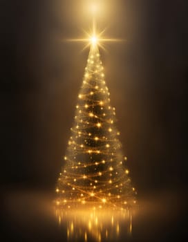 Shining and glowing Christmas tree, abstract illustration