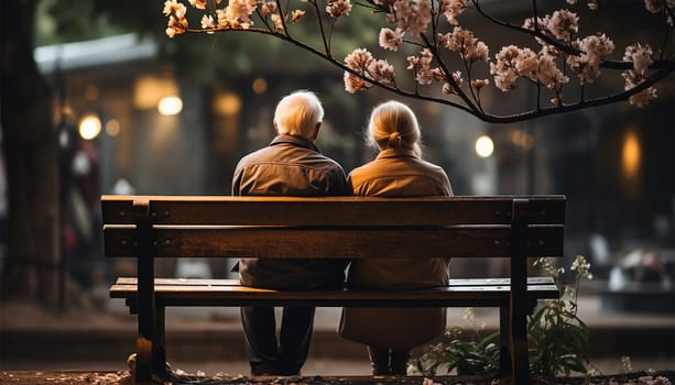 Portrait of a beautiful senior couple embracing each other, elderly couple in love. Romance,romantic concept. Valentine's Day copy space