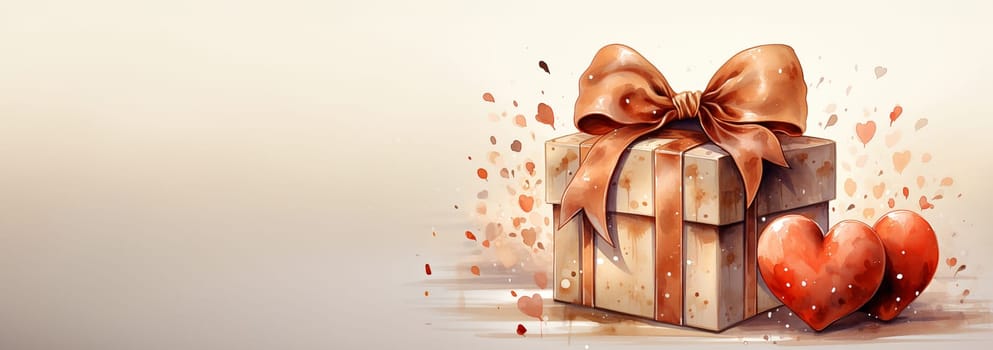 Valentine's day design. Realistic 3d pink gifts boxes. Open gift box full of decorative festive object. Holiday banner, web poster, flyer, stylish brochure, greeting card, cover. Romantic background Valentine's Day concept Copy space