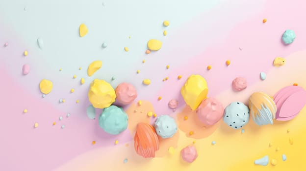 Colorful pastel minimal abstract background. Generative AI design