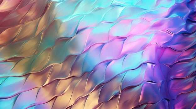 Holographic foil scales abstract background. Generative AI design