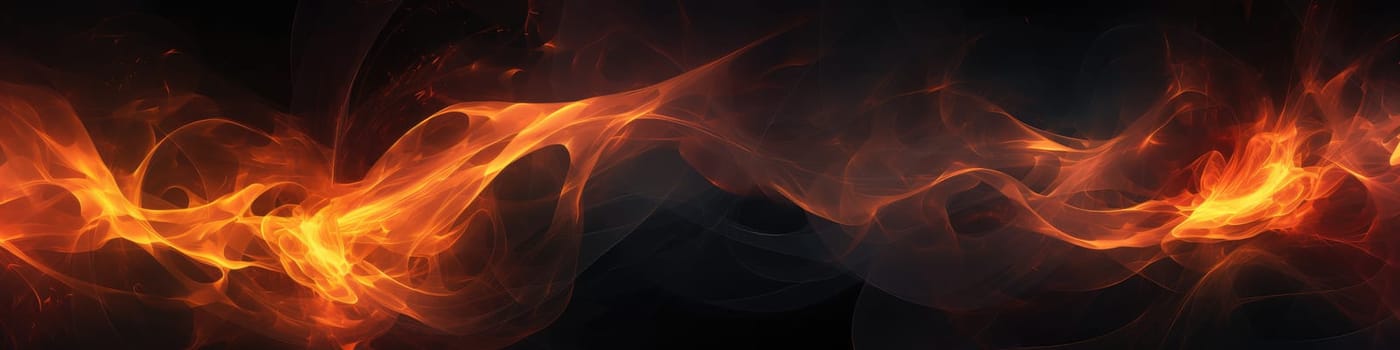 Bright orange red flaming fire. Generative AI banner design