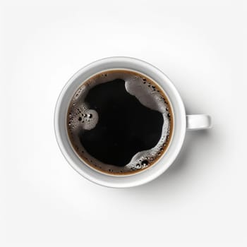 Hot cup of coffee with saucer on a white background, inviting aroma and creamy foam. Perfect for a morning wake-up call. AI Generative