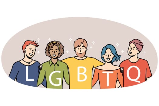 Smiling people support LGBTQ community