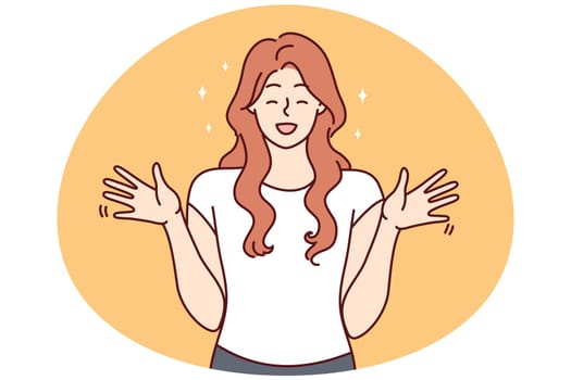 Excited woman feeling euphoric