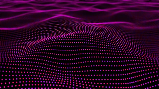 Abstract particle waves. Computer generated 3d render