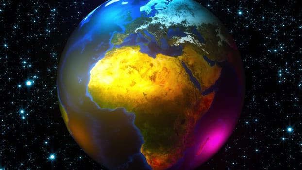Abstract colorful earth. Computer generated 3d render