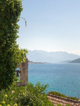 Montenegro. Herceg Novi - general view from Kanli Kula fortress. The town located at the entrance to beautiful Bay of Kotor Boka Kotorska