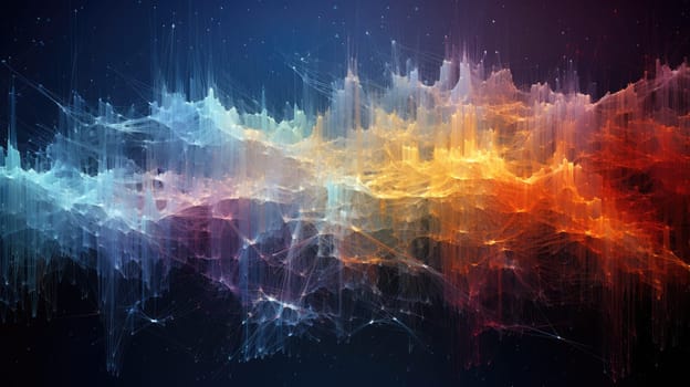 Blocked massive geometric futuristic tech abstract background. Generative AI design