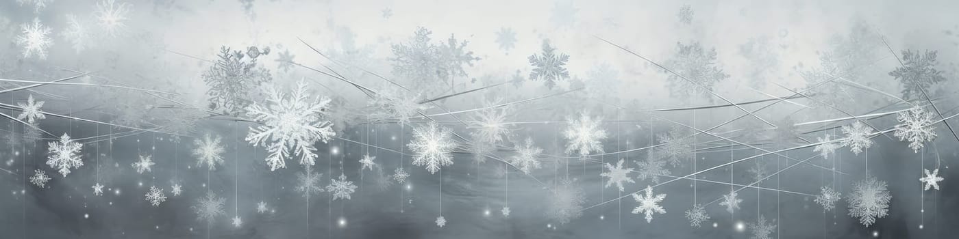 Grunge blue winter frozen background with snowflakes. Generative AI design