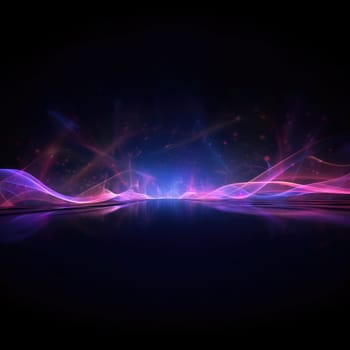 Glowing neon laser flowing waves abstract background. Generative AI design