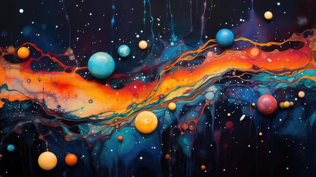 Colorful abstract liquid paint artistic background. Generative AI design