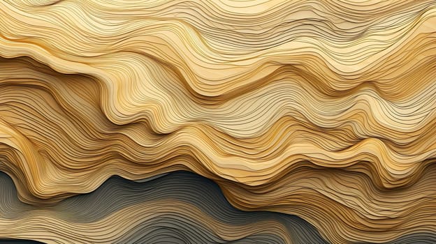 Golden color marbled topographic relief abstract background. Generative AI design