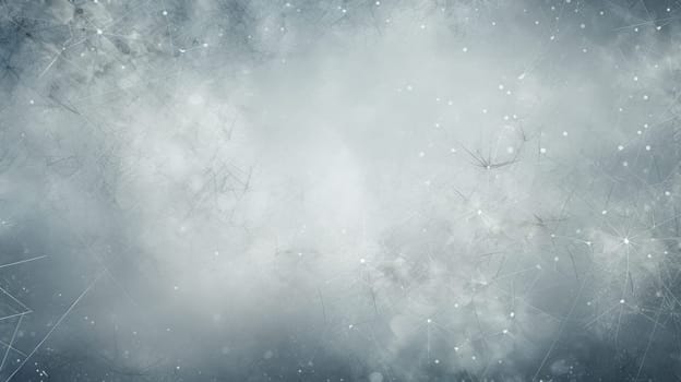 Grunge blue winter frozen background with snowflakes. Generative AI design