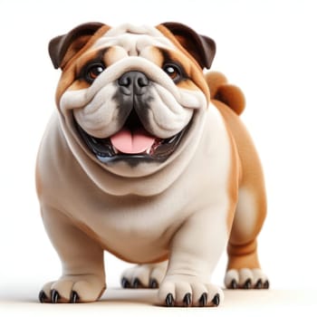 adorable happy british bulldog dog up close generative ai
