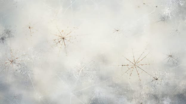 Grunge winter frozen background with concept thread snowflakes. Generative AI design