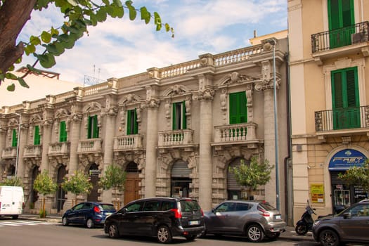 Sicily, Messina, Italy - 26 September 2023 – Street view near city centre of Messina town. City views, facades, architecture and the most popular streets.