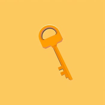 Old door key vector icon illustration on orange background