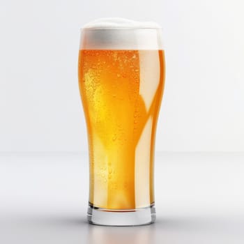 cold glass of beer isolated on white background