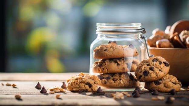 A jar of almond coconut cookies