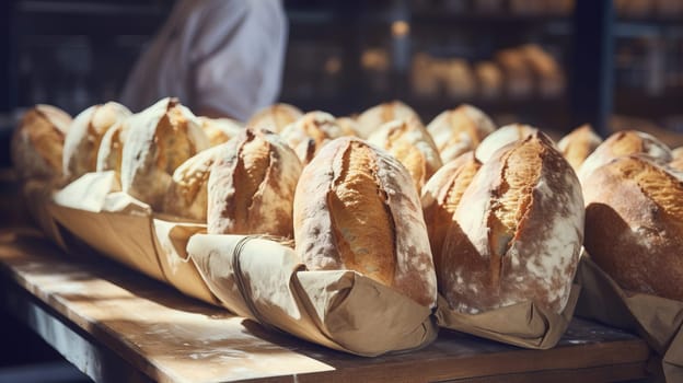 Bread loads in a bakery.