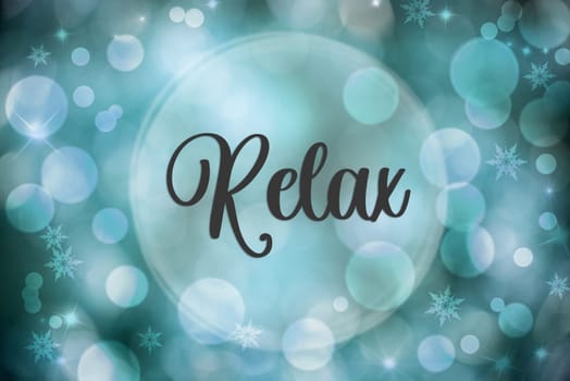 Blue Christmas Background, Blurry and Bokeh Festive Background With Text Relax