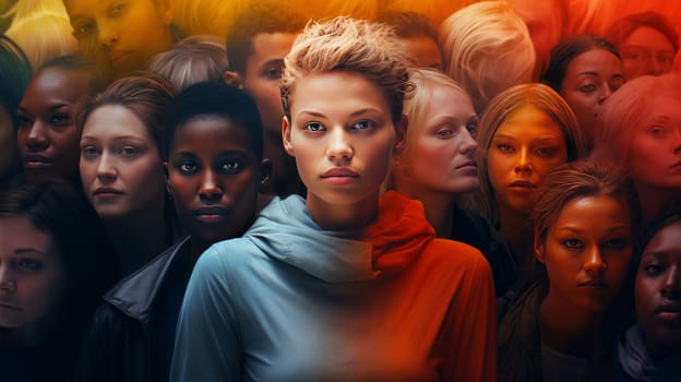 A diverse, anonymous group of people. Artificial Art