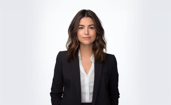 Attractive Businesswoman isolated on bright background. artificial art