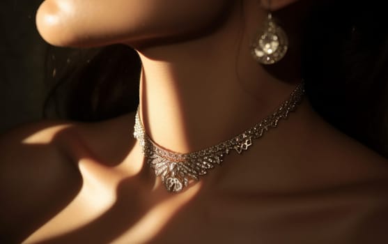 Beautiful woman with jewelry. A beauty shot of eerings on a dark background.