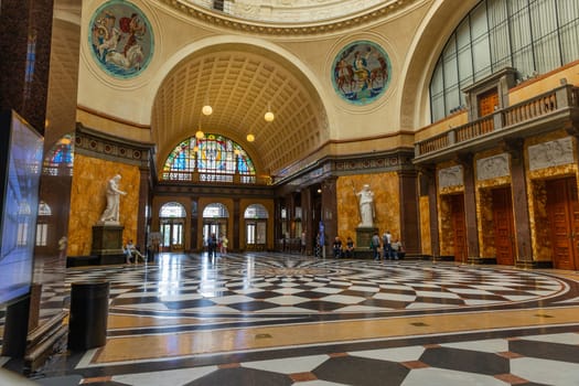 Wiesbaden, Germany - August 4, 2023: Interior of Kurhaus in Wiesbaden, Hesse, Germany. Wiesbaden is one of the oldest spa towns in Europe