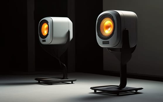Designer Audio Speakers. Audiophile Equipment Product Idea.