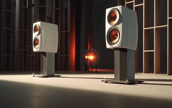 Designer Audio Speakers. Audiophile Equipment Product Idea.