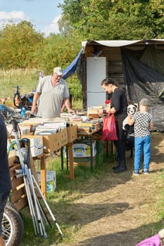 traditional flea market on the sidelines of the annual horse market in Havelberg in Germany