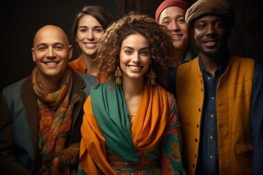 Group of people, multiethnic business team, multicultural friendship, zero discrimination