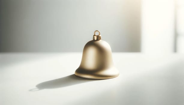 Sunlit golden bell on a clean white. Created using AI Generated technology and image editing software.