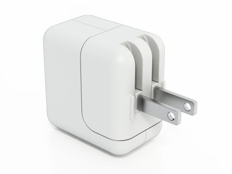 Contemporary smartphone fast charger isolated on white background. 3D illustration.