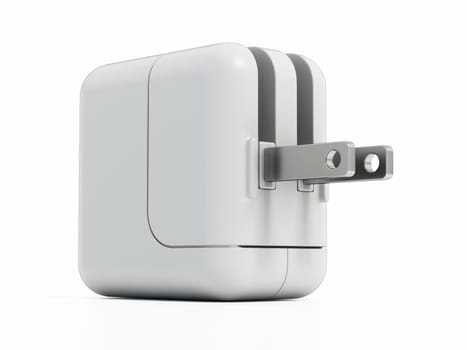 Contemporary smartphone fast charger isolated on white background. 3D illustration.