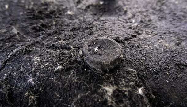 Detail of dirty and used oil, pollution and destruction of the environment