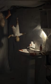 Detail of terrifying decoration for Halloween, trick or treat