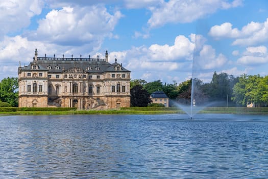 Dresden, Germany: 10 August 2023: The Sommerpalais (Summer Palace), at the center of the Great Garden, a baroque style park in central Dresden, Germany