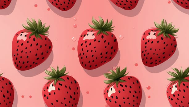 Cute Strawberry Pattern, Red and blue seamless polka dot strawberry, Strawberry white Background, Strawberry Wallpaper Love Cards Stock Illustration. Adorable strawberries background Copy space
