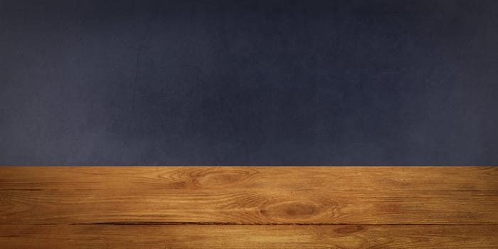 The background is blank wooden boards and a textured plastered wall with lighting and vignetting. For product demonstrations, free space, layout, mockup, perspective board, background board.