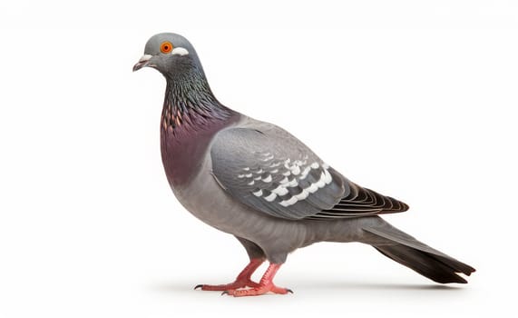 Pigeon isolated on a white background. artificial art