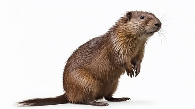 Majestic Muskrat isolated on white background. artificial art