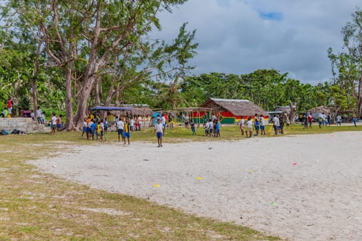 Port Vila, Vanuatu - 23 June, 2023: Kids playing in sports day in Port Vila, Vanuatu