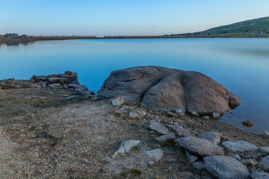 Long Exposure view of Lagoa do Viriato in Serra da Estrela, Portugal
