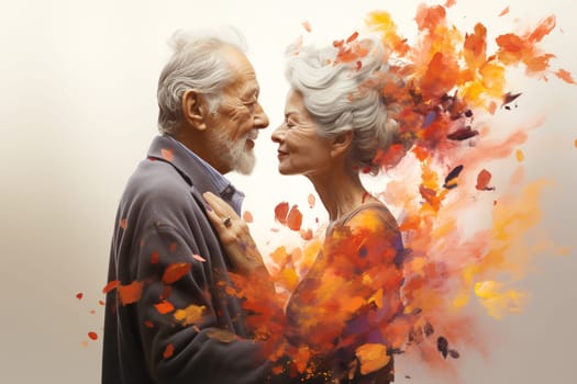 Alzheimer awareness day, dementia diagnosis, Parkinson´s disease, memory loss disorder, brain with puzzle pieces, senior couple