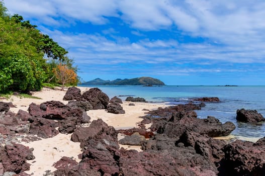 Rocks at the beach in Nacula Island, Yasawa Islands, Fiji