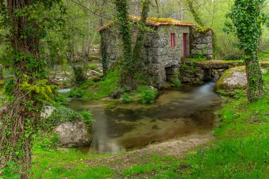 Old watermill in Homem River, Amares, Portugal