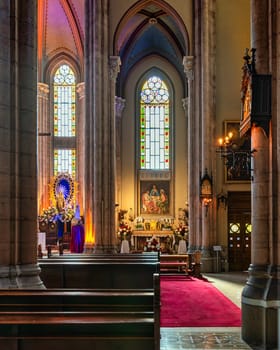 Interior of St. Anthony of Padua Church, the largest Roman Catholic Church in Istanbul, located in Istiklal Street, Istanbul, Turkey